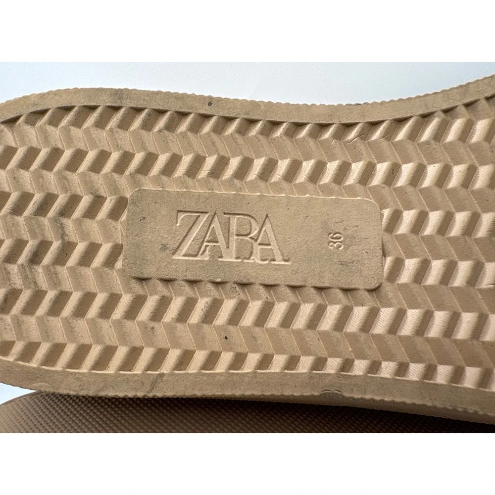 Zara Women Tan High Top Faux Fur Lined Platform Sneakers 2438/610/098‎ EU 36